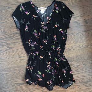 Black Floral Romper